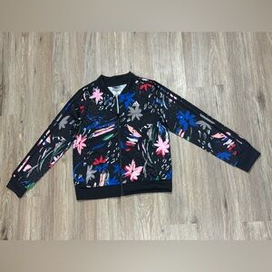 adidas Kids Black Floral Zip Up Jacket